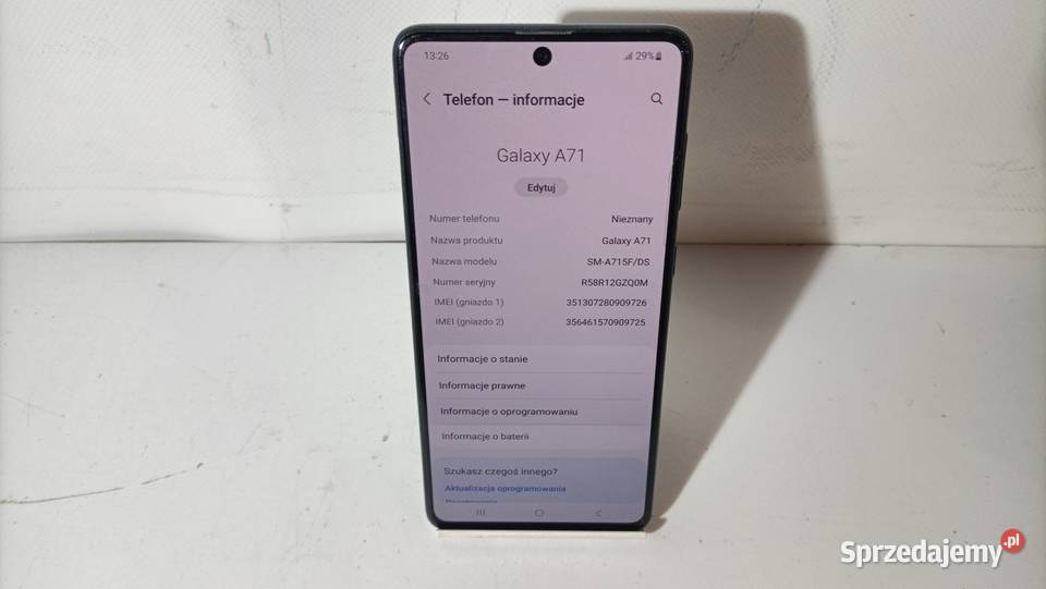 Smartfon SAMSUNG Galaxy A71 6128GB