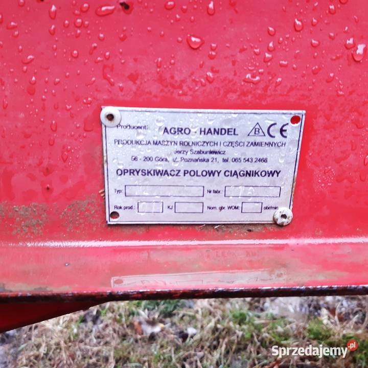 Opryskiwacz ciągany 1200 litrów nieuszkodzony Zaczepiane Jabłonna Druga