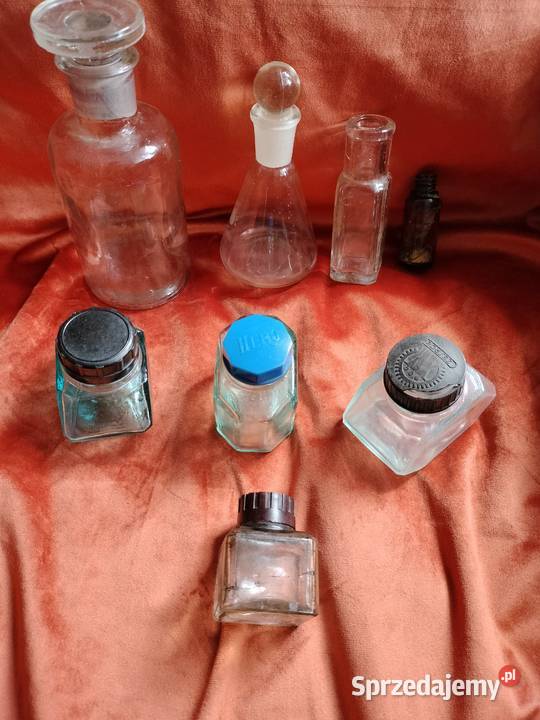 Stare butelki kałamarze prl zestaw Choszczno