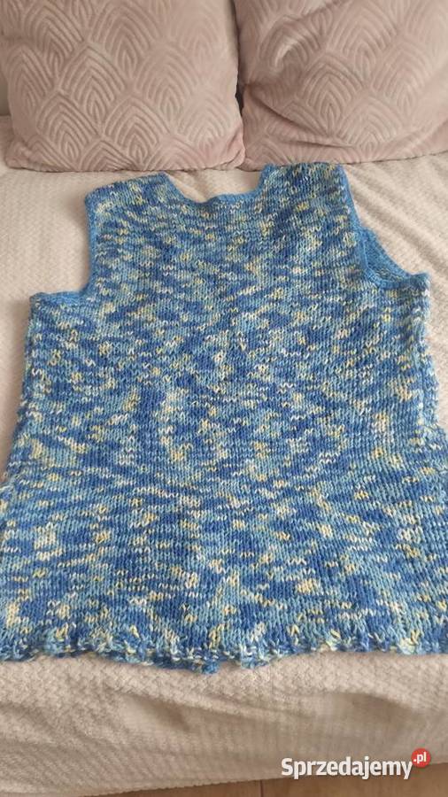 Kamizelka damska na drutach 48 niebieski Moda i Styl podkarpackie Kolbuszowa