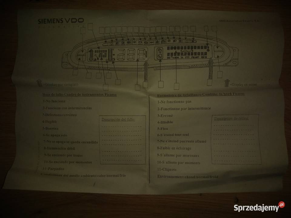 Licznik Citroen Xsara Picasso Nowy OE Liczniki i zegary sprzedam