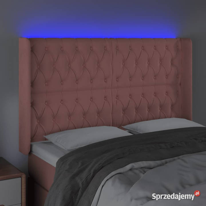 Zagłówek do łóżka z LED różowy 147x16x118128 Warszawa