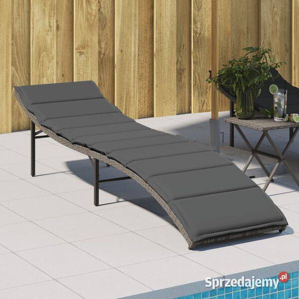 vidaXL Leżak z poduszką szarySKU368247 Warszawa