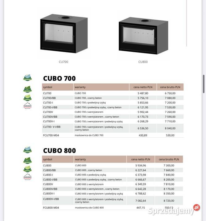 HITZE CUBO 800 Kaseta kominkowa do nowoczesnych Poznań sprzedam