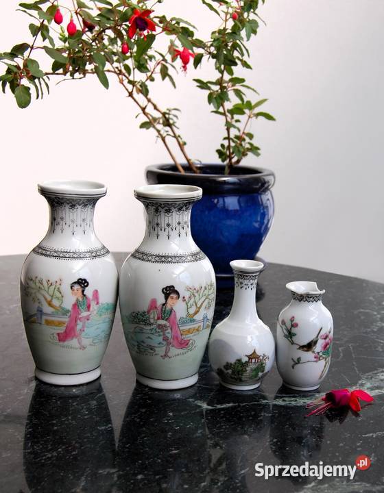 Chiński wazon dama gejsza porcelana chińska lata lubelskie Lublin