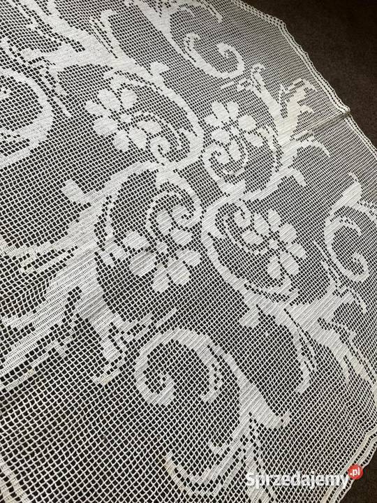 obrus szydełkowy ręcznie robiony wzory kwiatowe Zabrze