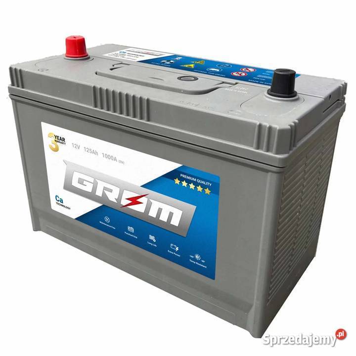 Akumulator GROM Premium 125Ah 1000A Włocławek Do maszyn budowlanych