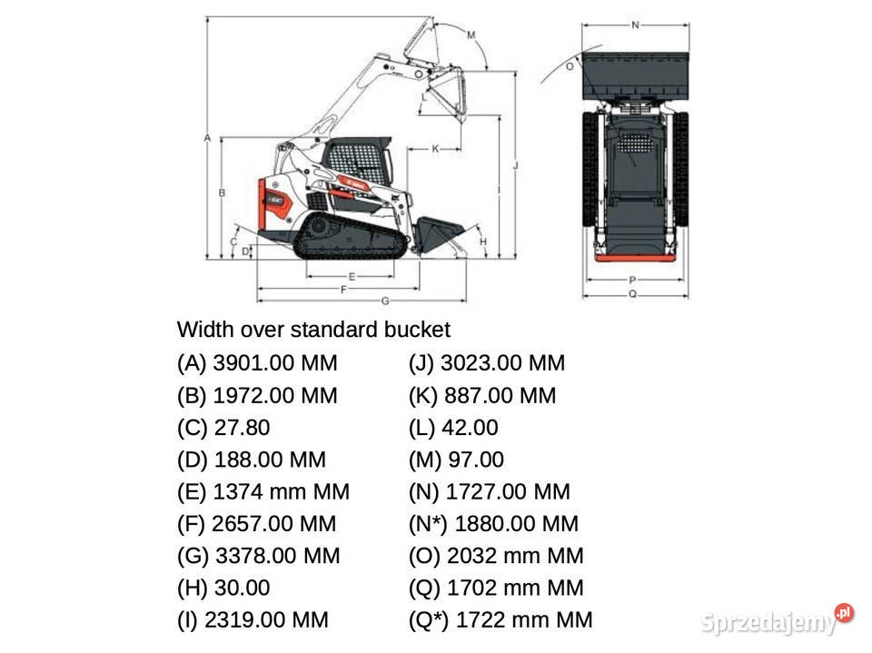Ładowarka burtowa gąsienicowa Bobcat T590 skid Rok produkcji 2025 małopolskie Kęty