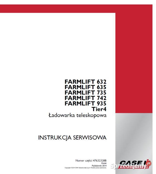 Case FARMLIFT 632 635 735 742 935 instrukcja Gdańsk