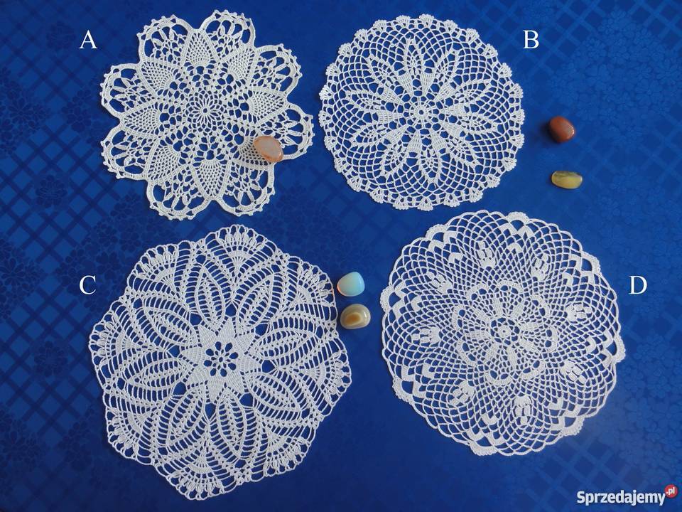 Serwetki białe szydełkowe na szydełku 2029 Wyposażenie wnętrz lubelskie Lublin