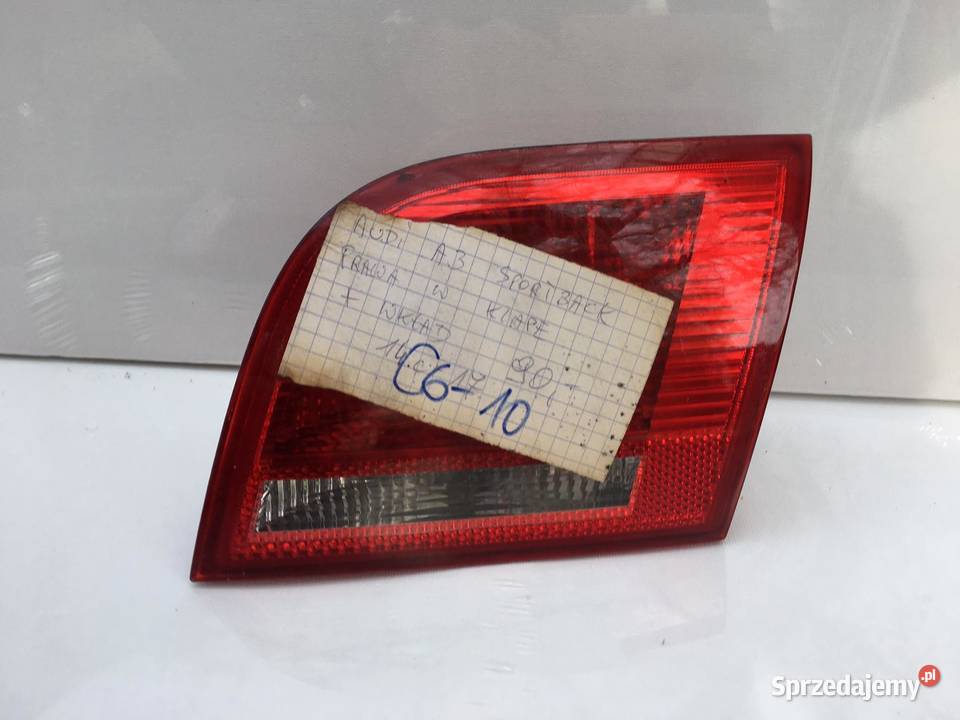 AUDI A3 SPORTBACK PRAWA LAMPA W KLAPĘ wielkopolskie Ostroróg