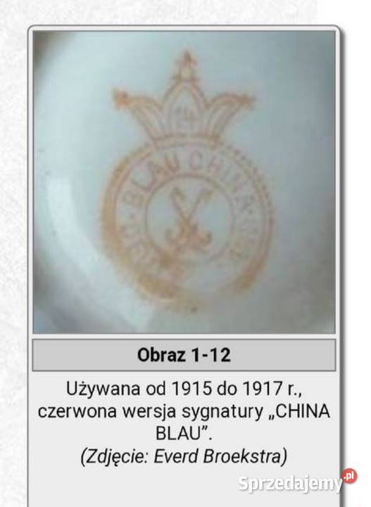PATERA CHINA BLAU
z rzadką czerwona sygnaturą Pabianice
