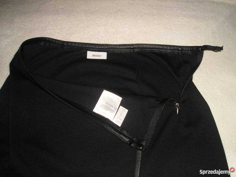 spódniczka z eco skórką Yessika koszulka czarny Słupsk