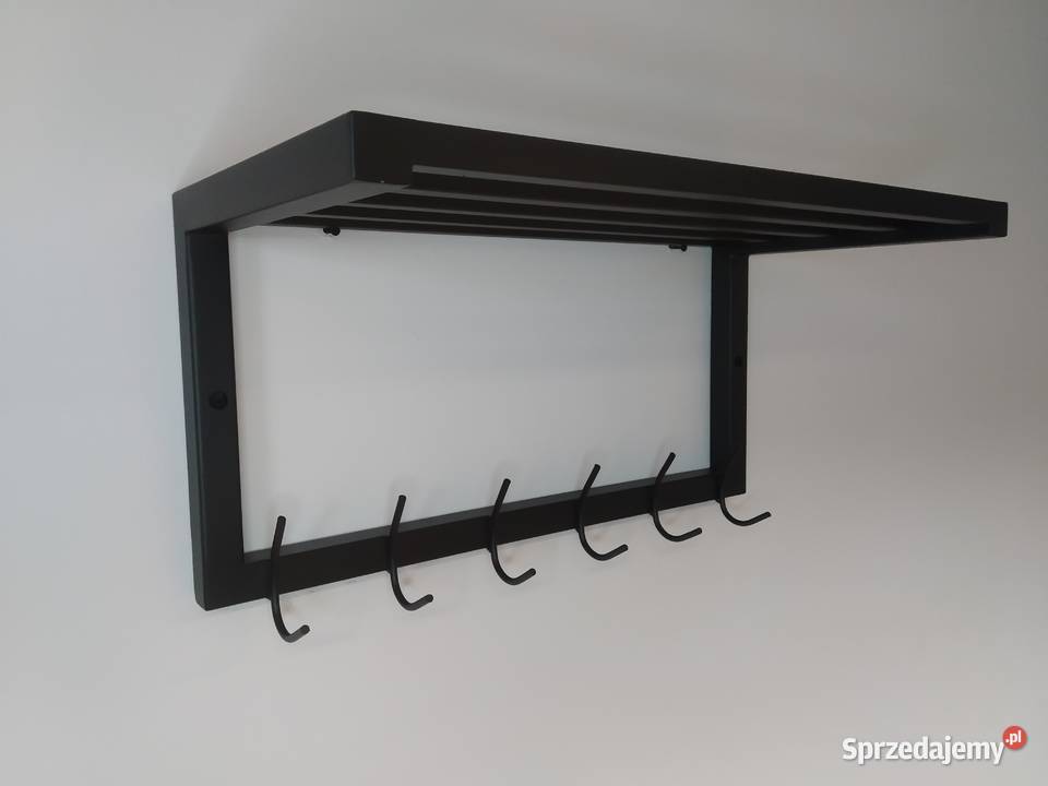Wieszak ścienny stały z półka na czapki 60 Ligota