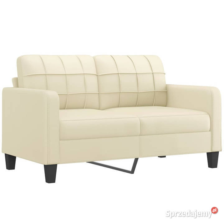 2osobowa sofa z poduszkami kremowa 140 sztuczna Sofy i kanapy mazowieckie Warszawa