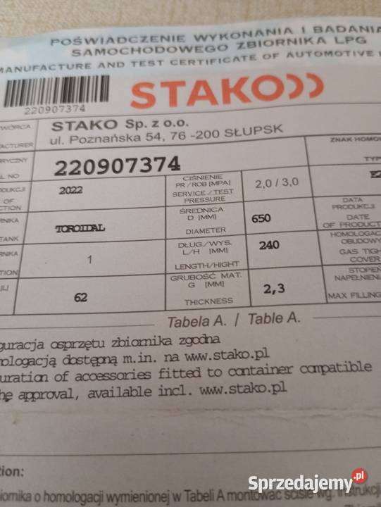 Butla gazowa w koło Łowicz