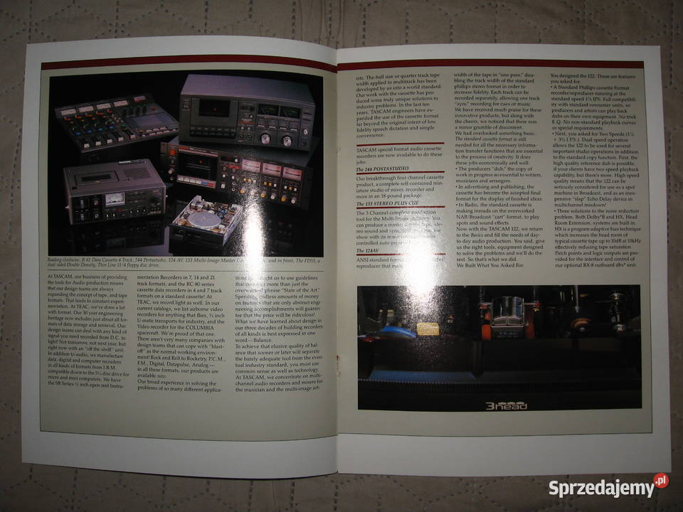 TASCAM magnetofony miksery rejestratory katalogi Sprzęt estradowy, studyjny i DJ-ski Kępice sprzedam