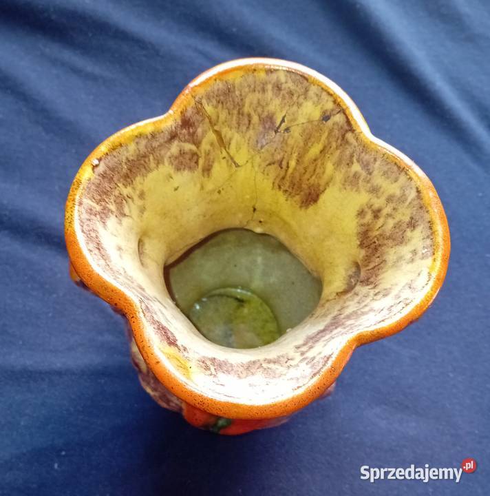 Wazon amfora ceramika z polewą uranową Jasba Koźminek