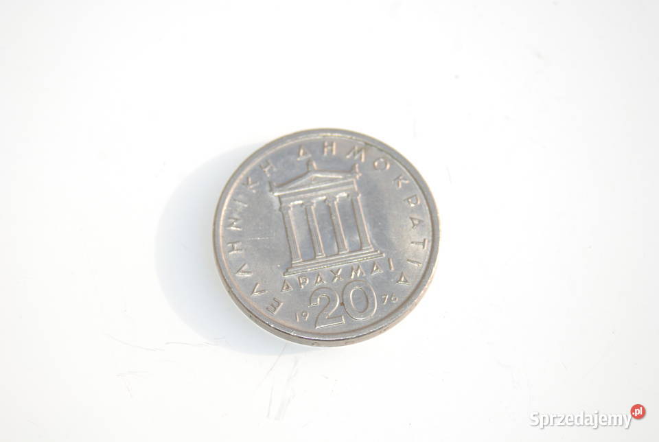 Stara moneta 20 drachm 1976 Grecja antyk unikat Numizmatyka śląskie Cieszyn