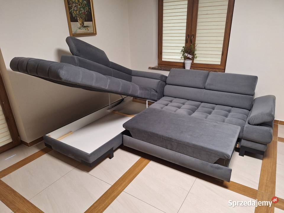 WERSAL Narożnik Wypoczynek welurowy z funkcją