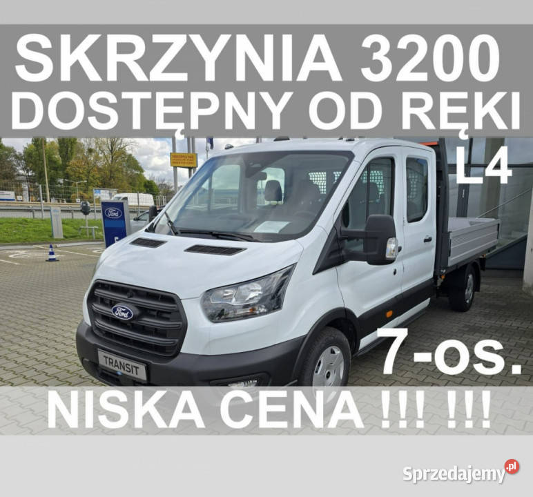 Ford Transit L4 7os Skrzynia 3200x2000 Brygadowy czujnik deszczu Szczecinek