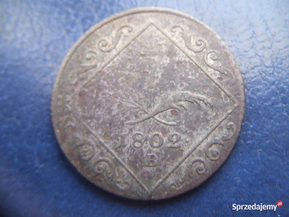 Stare monety 7 krajcarów 1802 Austria srebro Lesko