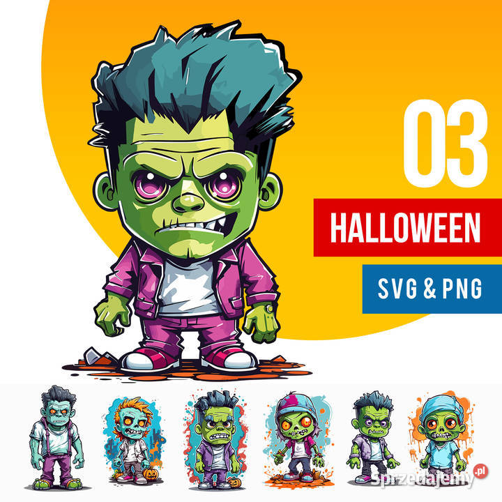 Grafiki Wektorowe Halloween SVG PNG Zestaw Kraków