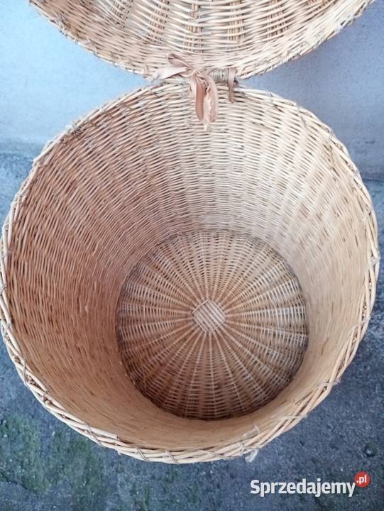 Kosz wiklinowy Duży z pokrywą na pranie zabawki Włocławek sprzedam