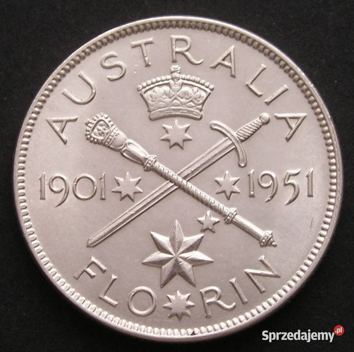 AUSTRALIA 1 FLORIN 1951 SREBRO