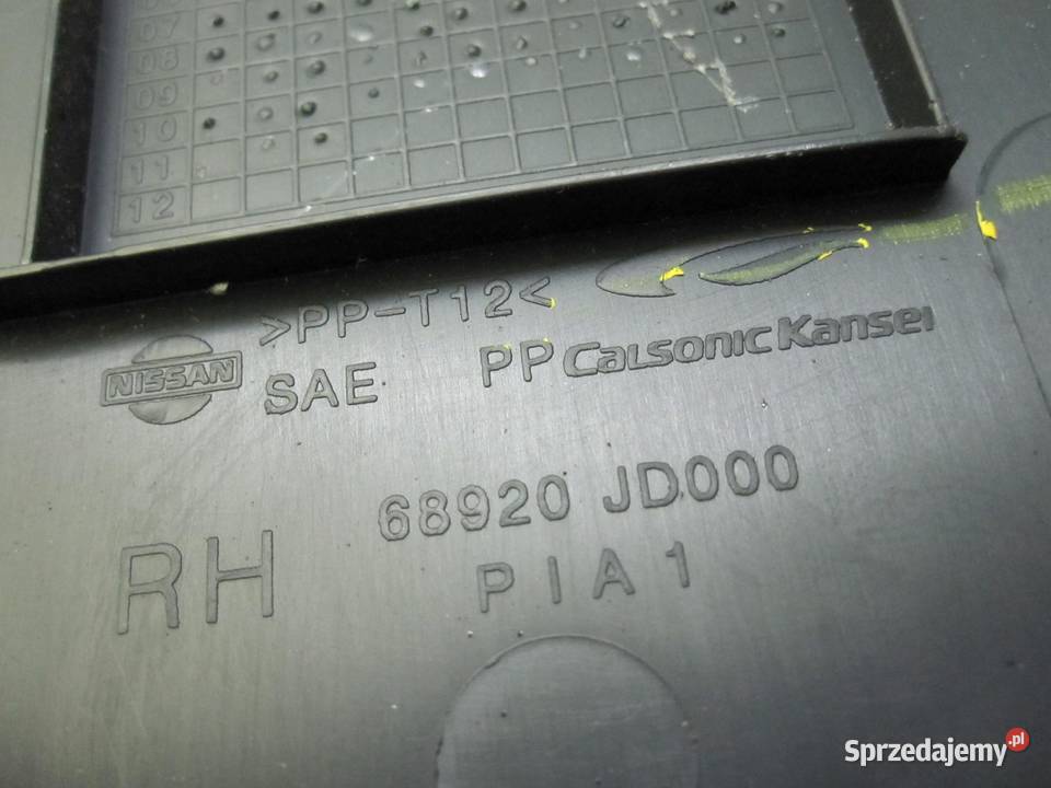 QASHQAI I J10 LIFT 11r osłona tunelu prawa