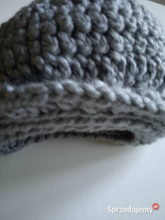 CIEPŁA SZARA CZAPUCHA Galanteria i dodatki wielkopolskie Piła