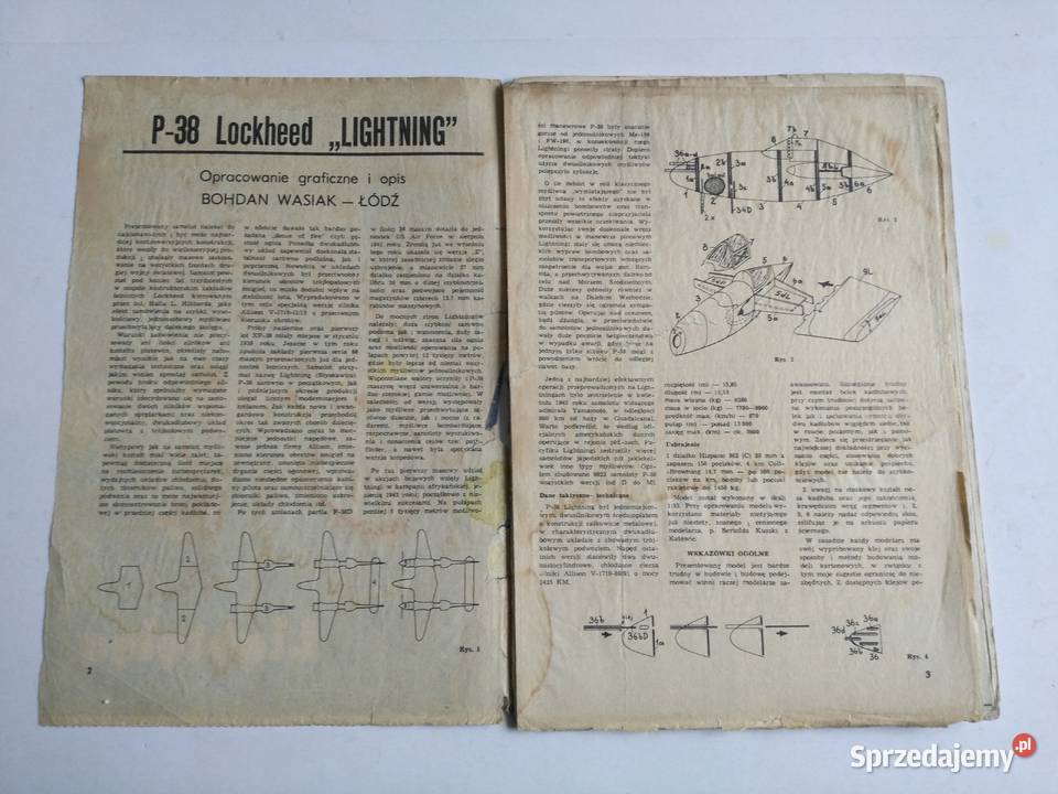 Mały Modelarz 10111987 P38 Lockheed Lightning Dąbrowa Górnicza