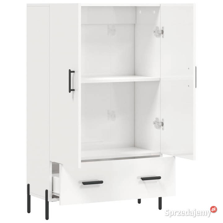 Wysoka szafka biała z połyskiem 695x31x115 Pozostałe Warszawa