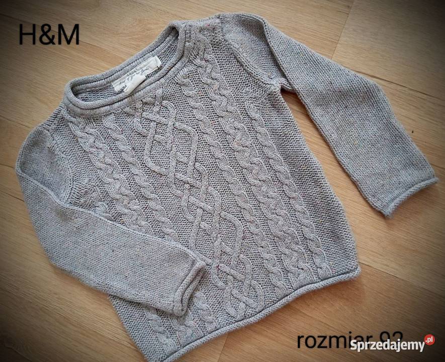 Sweterek szary dziewczęcy HM rozmiar 92 szary/srebrny opolskie Nysa