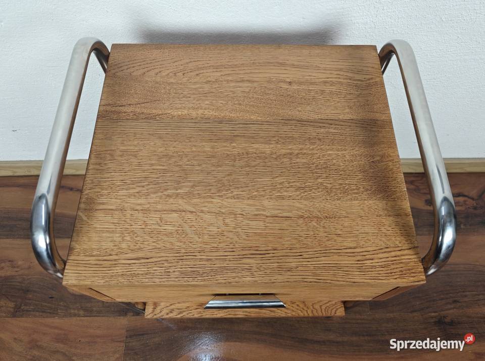 Szafka nocna lity dąb chrom teak Bauhaus Art Warszawa