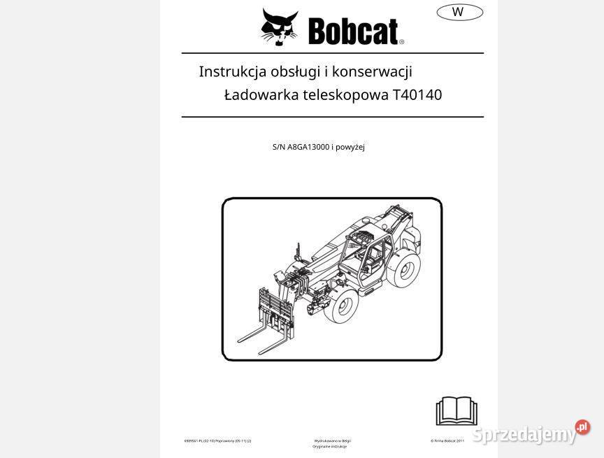 BOBCAT T40140 Instrukcja Obsługi DTR Kielce sprzedam