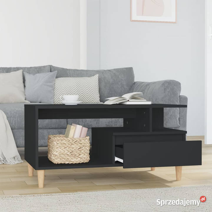 Stolik kawowy czarny 90x49x45 materiał Warszawa sprzedam