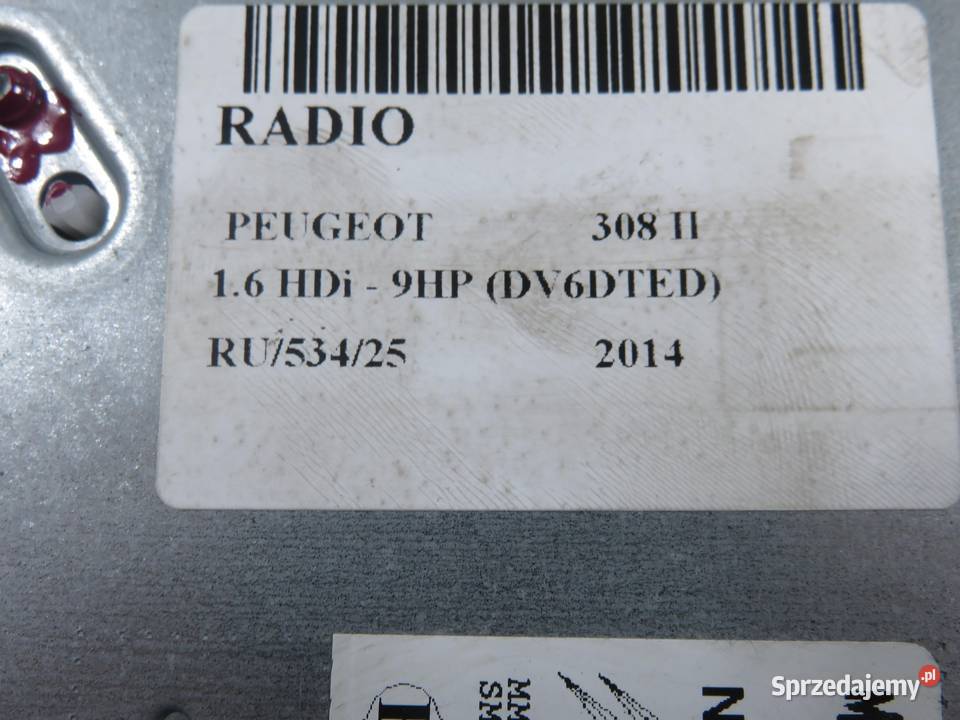 RADIO PEUGEOT 308 II 9807885880 Radioodtwarzacze