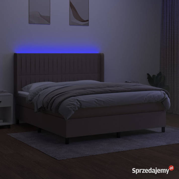 Łóżko kontynentalne z materacem taupe tkanina 203cm mazowieckie Warszawa sprzedam