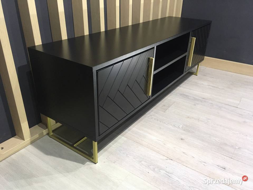 Szafka RTV sideboard 150 czarna fronty jodełka podkarpackie Jarosław