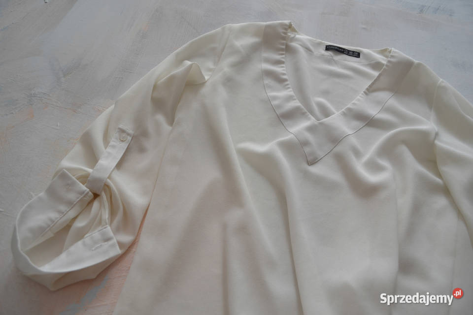 biała bluzka na okazję elegancka bluzka s 36