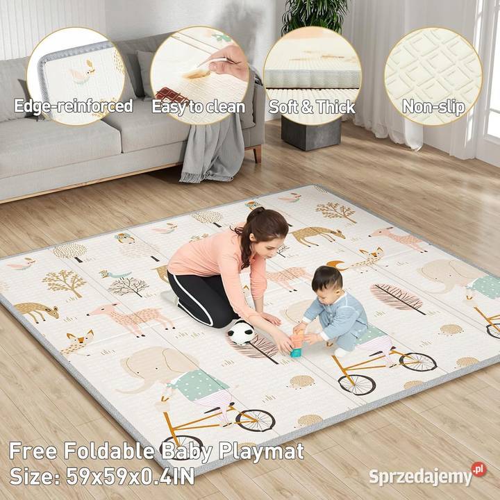 DUŻY KOJEC NIEMOWLĄT Z MATĄ 150x150 Pozostałe