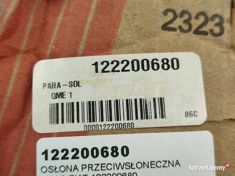 OSŁONA PRZECIWSŁONECZNA PRAWA FIAT UNO 2004 osobowe