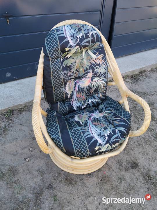 Fotel bujanoobrotowy ratanowy łódzkie Aleksandrów Łódzki