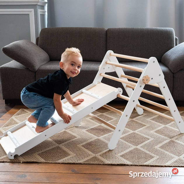 zjeżdżalnia dwustronna Woodiko drewnobiały Kraków sprzedam