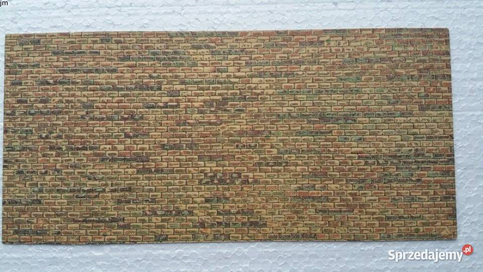 Imitacje muru na kartonie tłoczone do H0 TT N Kraków