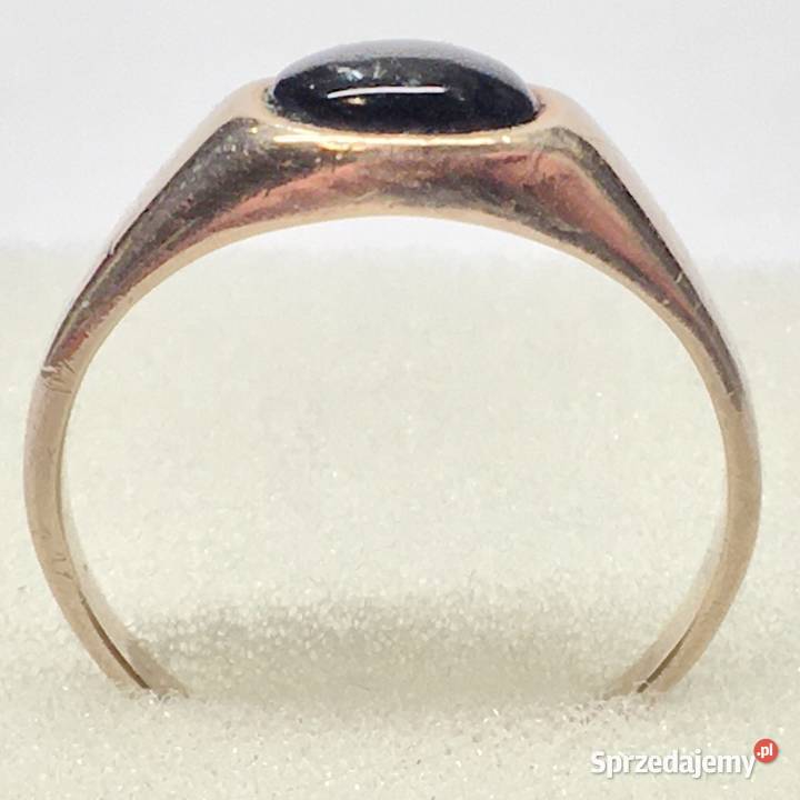 Złoty SYGNET damski 585 14K cudowny ONYKS CZARNY Warszawa sprzedam