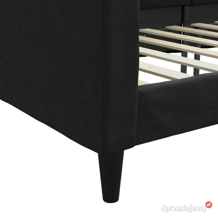 Sofa z funkcją spania czarna obita tkaniną 213cm Warszawa sprzedam