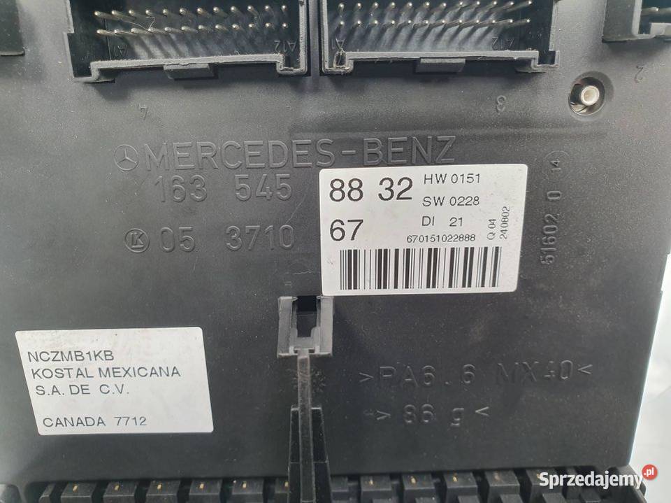 SKRZYNKA BEZPIECZNIKÓW MERCEDES ML W163