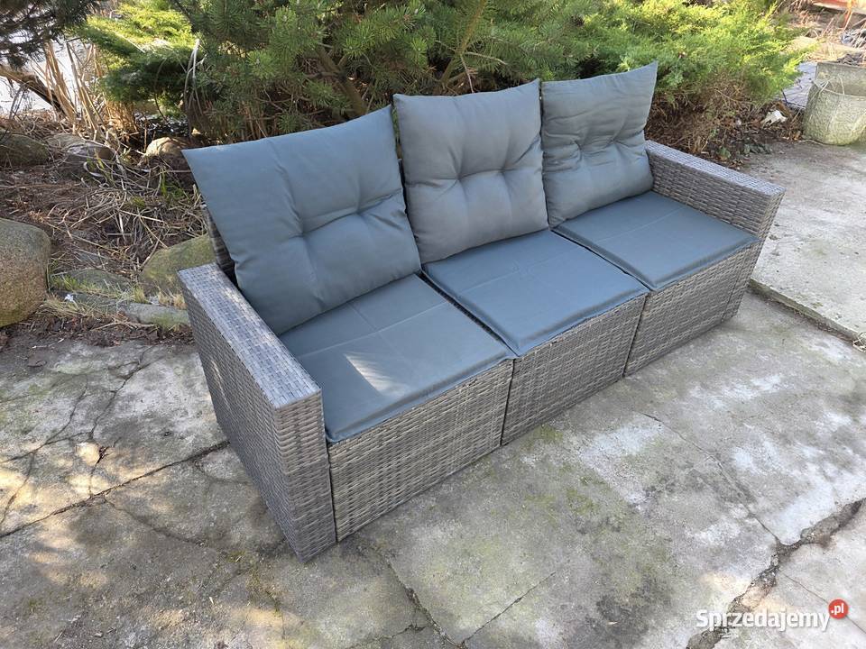 Sofa ogrodowa z poduszkami 3osobowa odcienie Wschowa
